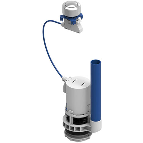 Edouard Rousseau – Mécanisme de chasse d'eau à bouton poussoir pour réservoir WC apparent – Finition chromée – Plastique anti-calcaire – Certifié NF