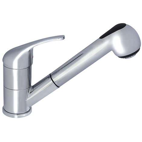 Edouard Rousseau – Mitigeur de cuisine BAGO – Douchette extractible 2 jets – Corps laiton et zamak – Flexible inox 1m20 avec double agrafage