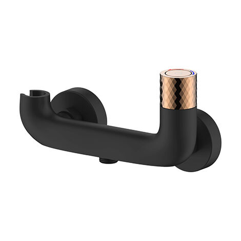 Edouard Rousseau - Mitigeur Douche "O" - Fabrication Française - Noir / Rose Gold
