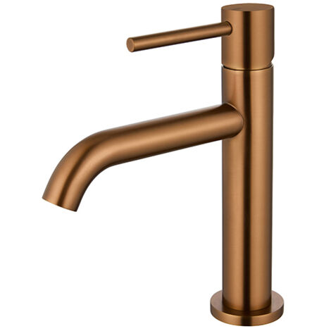Edouard Rousseau - Mitigeur Lavabo SCRIPY - Aérateur Économie d’Eau -3 Finitions Disponibles - Vidage inclus - Cuivre Titane
