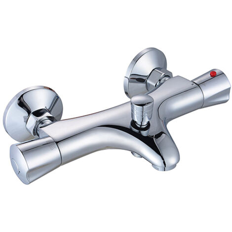 Edouard Rousseau – Mitigeur Thermostatique Bain-Douche THERMOSUR Chromé – Certifié NF – Cartouche Thermostatique – Inverseur Intégré – Anti-Brûlure