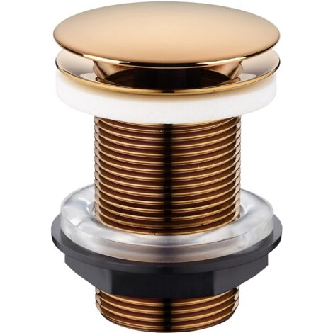 Edouard Rousseau Piletta per lavabo a scorrimento Libra, diametro 63 mm, certificato NF, senza trop pieno, Standard, finitura rosa oro