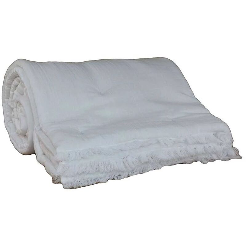 Edredon 100% gaze de coton / coton coloris blanc garni 80 x 200