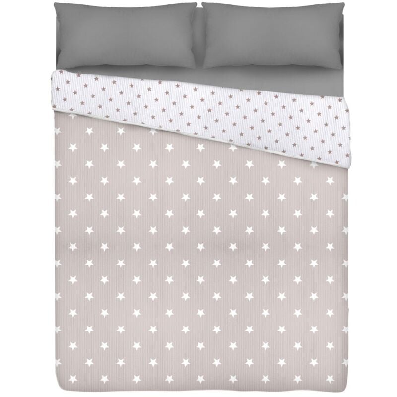 

Edredón cubrecama moderno beige de poliéster para cama de 150 cm