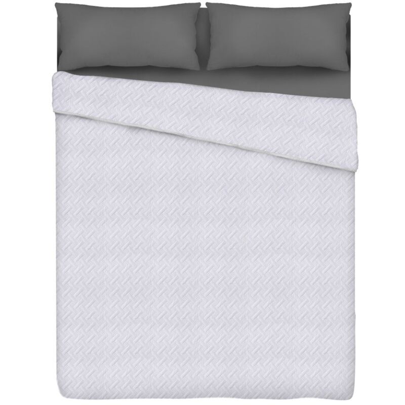 

Edredón cubrecama moderno blanco de poliéster para cama de 150 cm