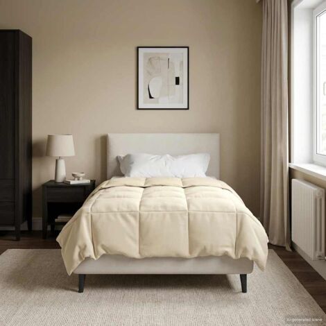 Edredón de Invierno Acolchado Crema 140 x 220 cm Microfibra