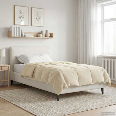 Edredón de Invierno Acolchado Crema 155 x 200 cm Microfibra