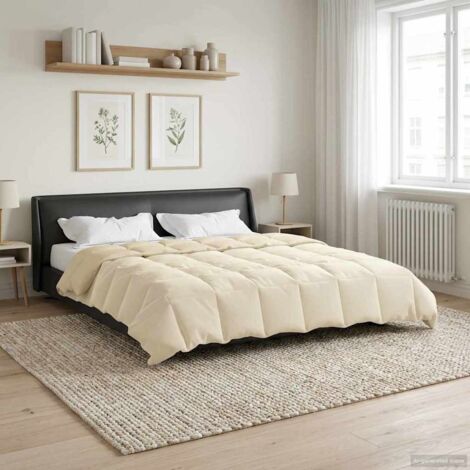 Edredón de Invierno Acolchado Crema 200 x 240 cm Microfibra