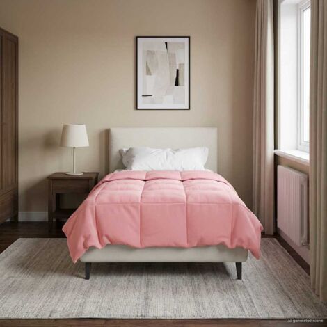 Edredón de Invierno Acolchado Rosa 155 x 200 cm Microfibra