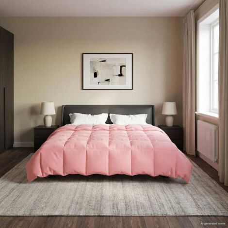Edredón de Invierno Acolchado Rosa 240 x 260 cm Microfibra