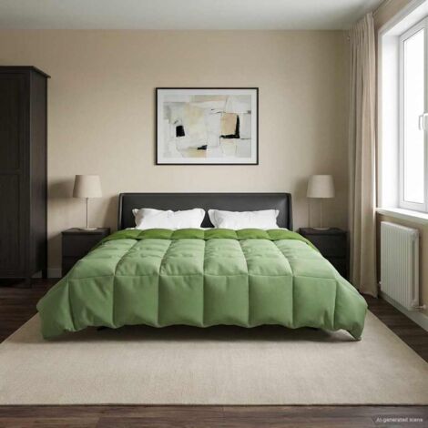 Edredón de Invierno Acolchado Verde 200 x 220 cm Microfibra