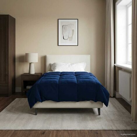 Edredón de Invierno Azul Oscuro 140 x 200 cm Microfibra