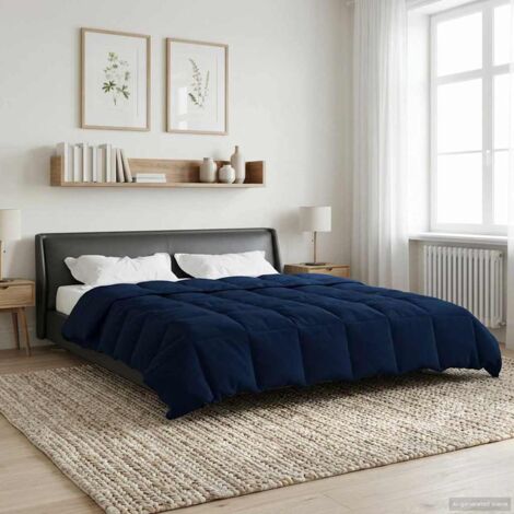 Edredón de Invierno Azul Oscuro 200 x 220 cm Microfibra