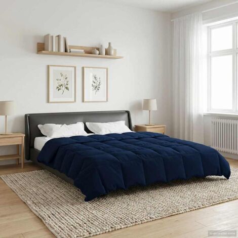 Edredón de Invierno Azul Oscuro 220 x 240 cm Microfibra