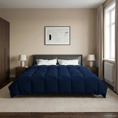 Edredón de Invierno Azul Oscuro 240 x 260 cm Microfibra