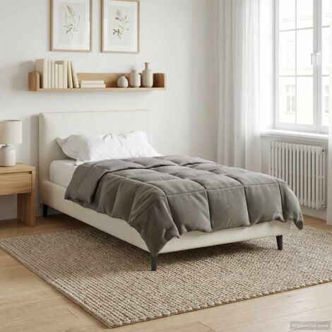 Edredón de Invierno Gris Claro 155 x 220 cm Microfibra