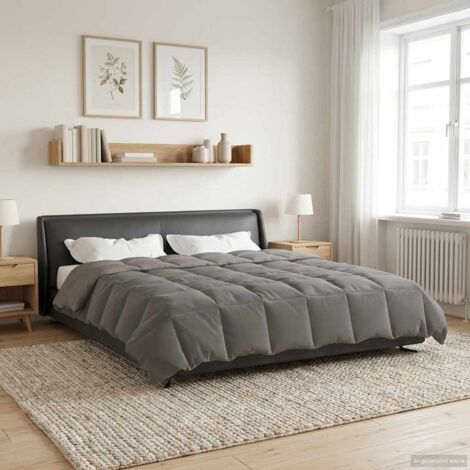 Edredón de Invierno Gris Claro 240 x 260 cm Microfibra