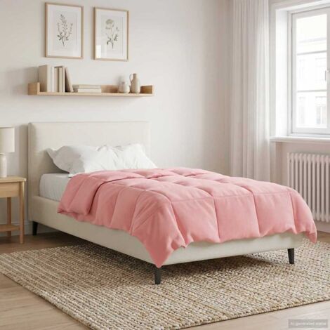 Edredón de Todo el Año Acolchado Rosa 135 x 220 cm Microfibra
