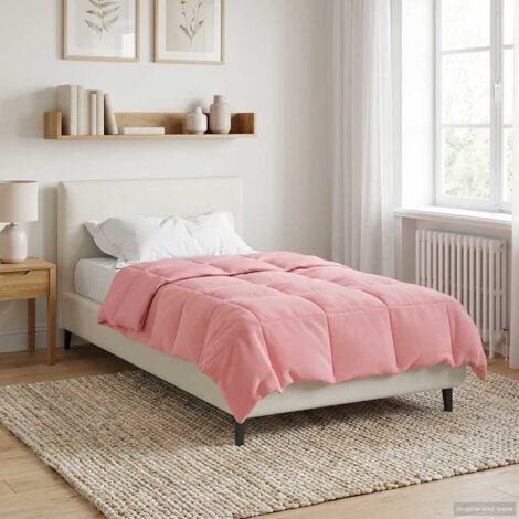 Edredón de Todo el Año Acolchado Rosa 155 x 220 cm Microfibra