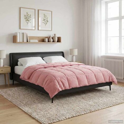 Edredón de Todo el Año Acolchado Rosa 200 x 200 cm