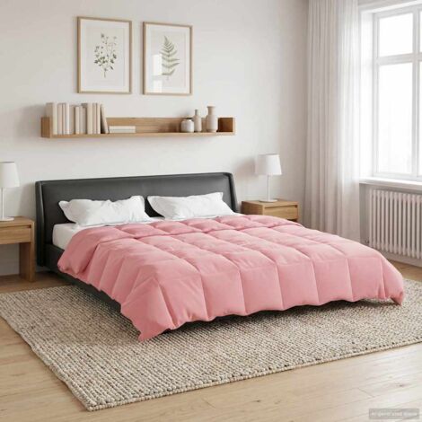 Edredón de Todo el Año Acolchado Rosa 200 x 240 cm Microfibra