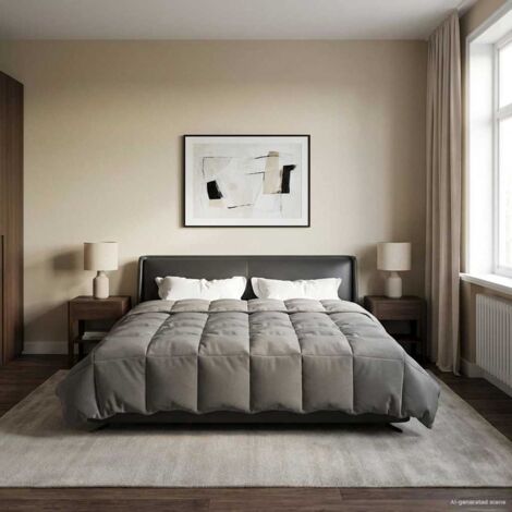 Edredón de Todo el Año Gris Claro 200 x 200 cm Microfibra