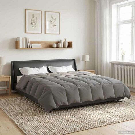 Edredón de Verano Acolchado Gris Claro 200 x 220 cm Microfibra