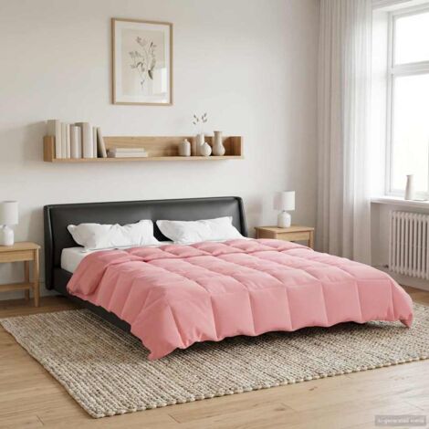 Edredón de Verano Acolchado Rosa 240 x 260 cm Microfibra