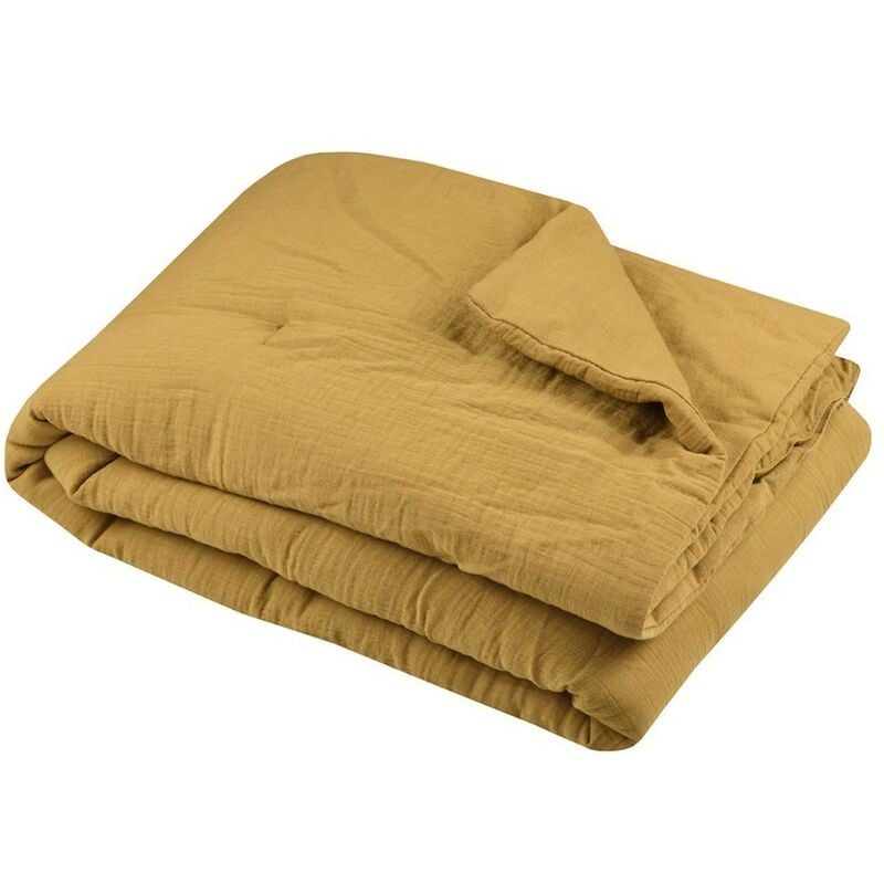 Dredon en gaze de coton 125x150 cm Coline moutarde