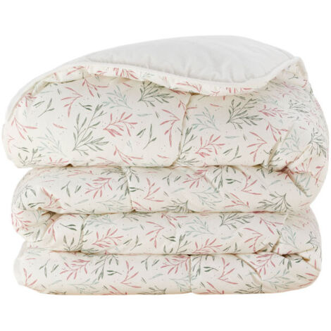 Edredón Invierno Vichy Algodón 100% Suave Cálido Alta Calidad Relleno Poliéster Reciclado 250 g/m²  Cama 135/140 (220x220) - Floral