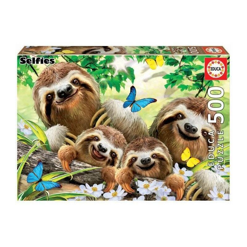 EDUCA - Puzzle - 500 SELFIE FAMILLE DE PARESSEUX
