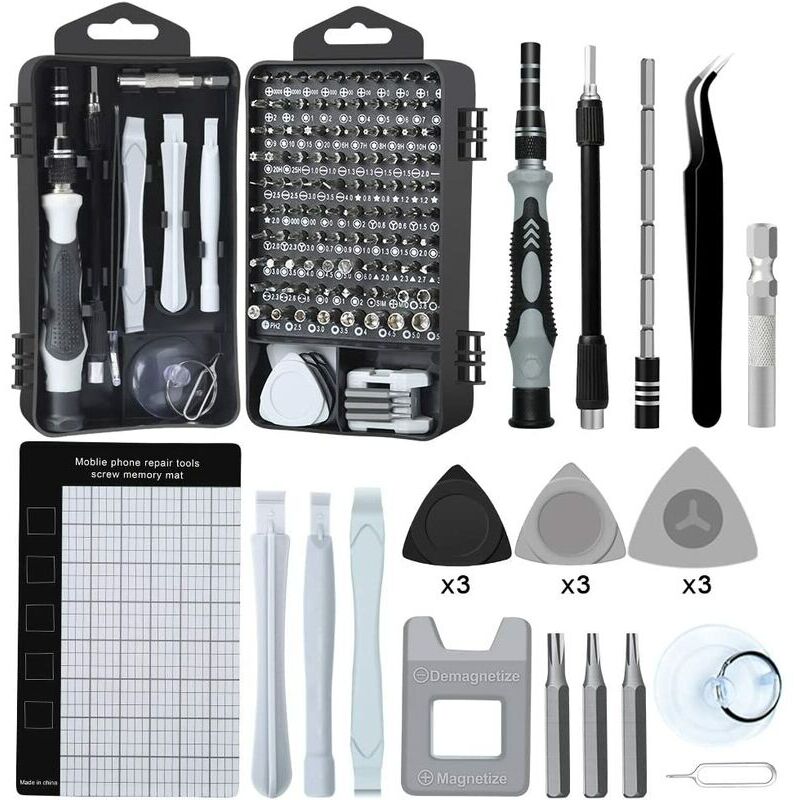 Jeu de tournevis magnétiques de précision 138 pièces, kit d'outils de réparation professionnel avec étui pour téléphone portable, ordinateur, montre,