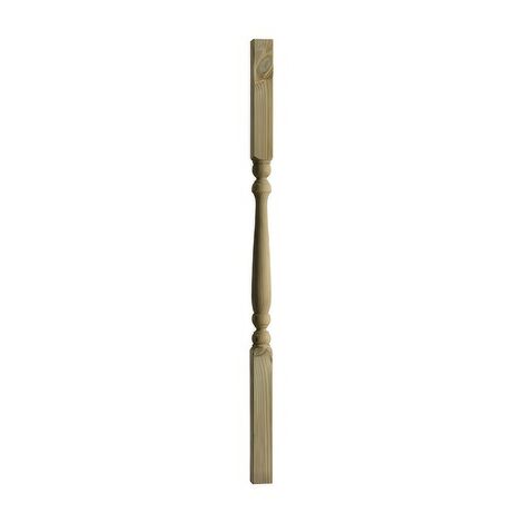 CHESHIRE MOULDINGS Edwardian Turned Pine Decking Spindle - 895mm x 41mm x 41mm (1 Spindle)