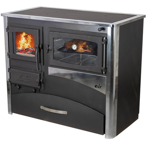EEK A Kaminofen mit Backfach und Herdplatte ABC Concept 2 Air Rechts Mehrfachbelegung Holzofen 11,6 kW Kamin Ofen Holz Werkstattofen Schwedenofen Hüttenofen Heizofen Holzofen