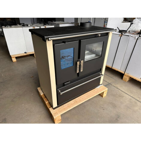 EEK A+ Premium-Holzherd, Beistellherd CS PLUS INOX IVORY rechts - 7.7 KW