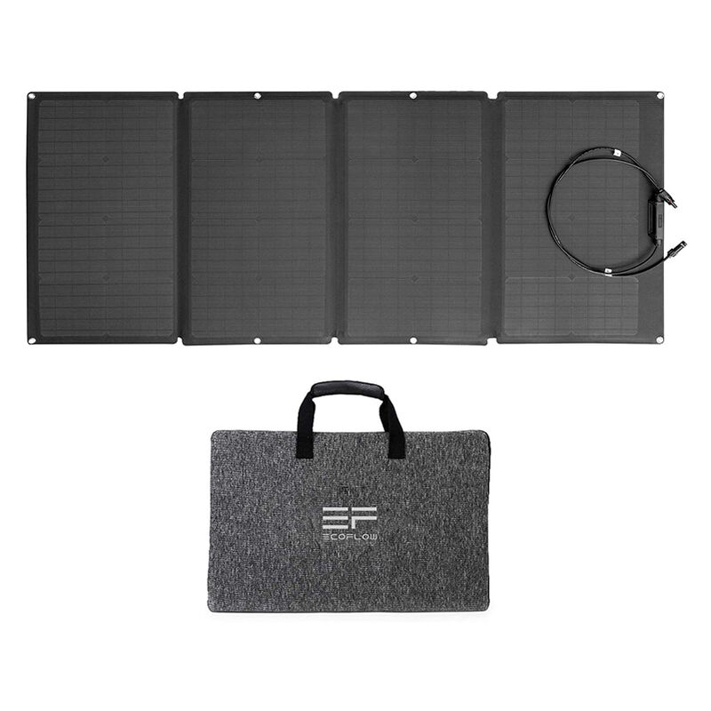 Ecoflow - ef 160W Portable Solar Panel for Power Station, Foldable Solar Charger Chainable with Adjustable Kickstand, Waterproof IP67 for Outdoor
