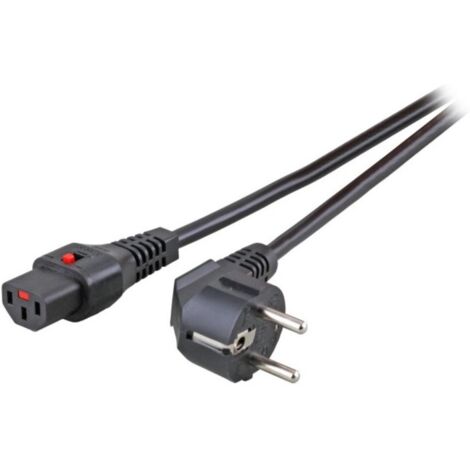 EFB Netzkabel Schutzk. 90°-C13 180°,IEC Lock,sw,3.0m,3x1,00