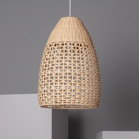Efectoled – Suspension en rotin naturel 40W – Douille E27 – Tension 230V – Protection IP20 – Pour éclairage intérieur moderne