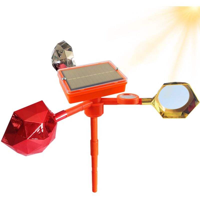 Effaroucheur d'oiseaux de moulin à vent réfléchissant, protection contre les oiseaux à voix solaire - Moulin à vent à énergie solaire pour effrayer