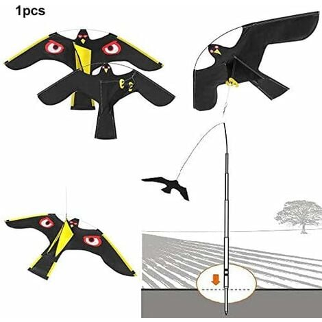 KMOND Effaroucheur d'oiseaux Flying Hawk : Cerf-volant Répulsif pour Jardin, Épouvantail pour la Cour et la Maison - Décoration de Protection de Ferme