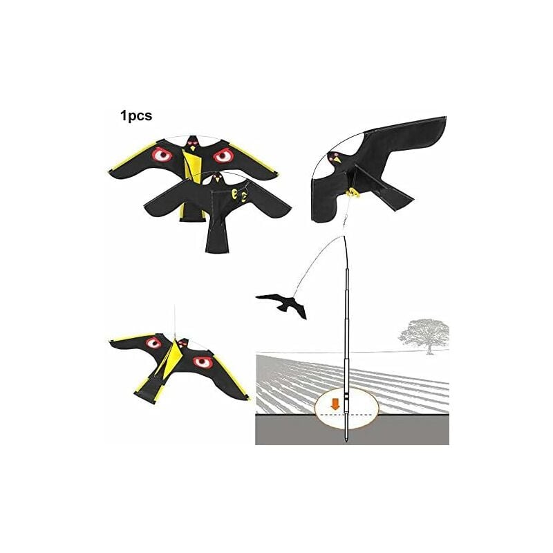 Kmond - Effaroucheur d'oiseaux Flying Hawk : Cerf-volant Répulsif pour Jardin, Épouvantail pour la Cour et la Maison - Décoration de Protection de