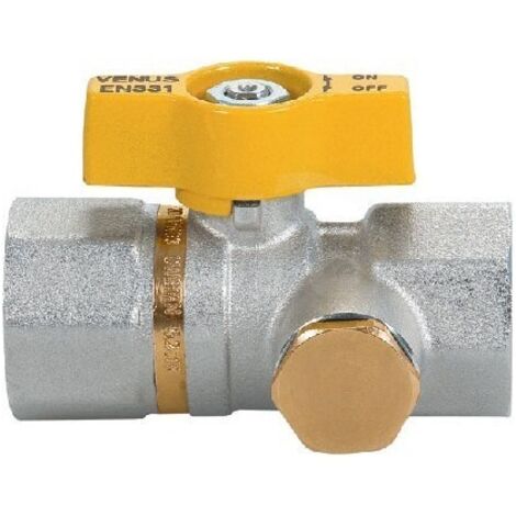EFFEBI Venus 1071 Valvola Sfera Squadra Ø1" Femmina/Femmina Con Farfalla Giallo - 1071G206