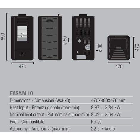 Efficient Powerful Eco Heating Pellet Boiler Heater 8,87kW Power White Color