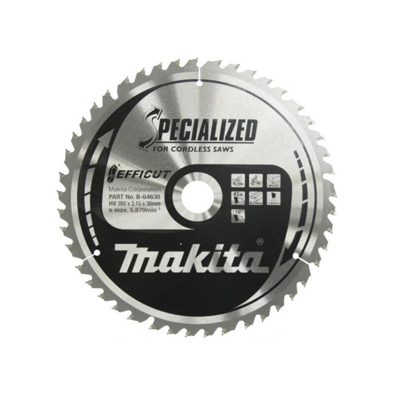 Image of Makita - B-64630 Efficut Lama per troncatrice 260x30 mm per legno