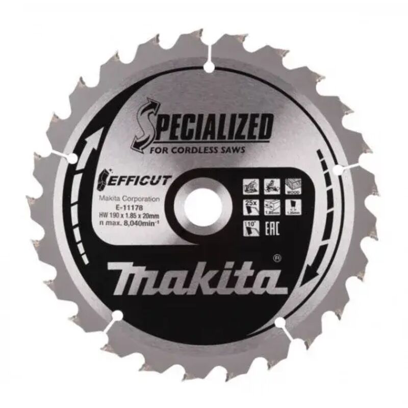 Makita E-11178 Lama TCT efficut 190x20 per seghe circolari