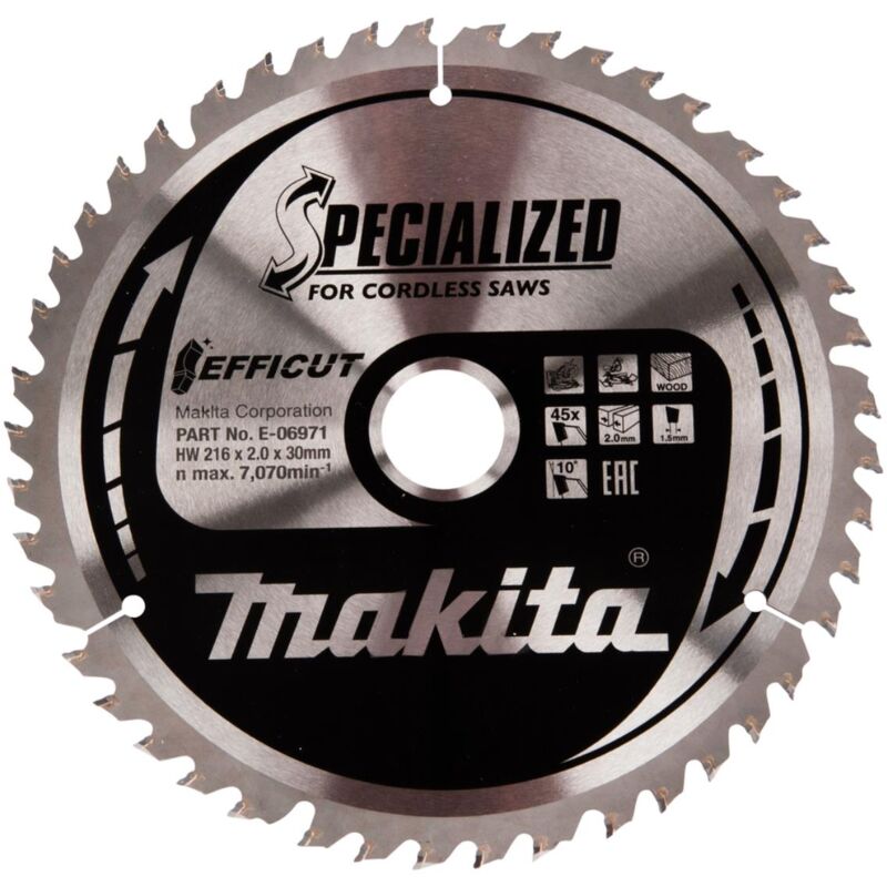 Makita - Seghe troncatrici e troncatrici efficut 216 x 30 mm - 45 denti