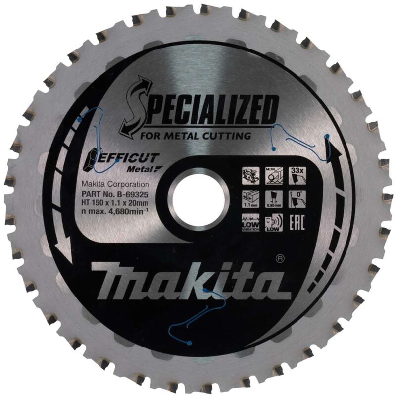 Image of Zubehör - Sägeblatt Metall 150x20 mm, 33 Zähne B-69325 - Makita