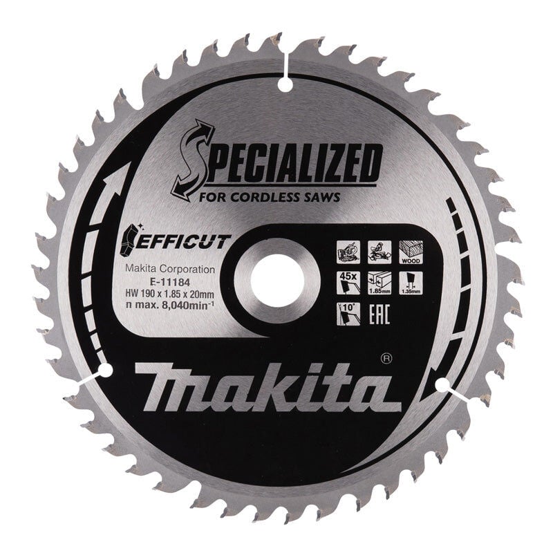 Makita - Lames carbure 'efficut' pour bois, pour scies radiales à batterie