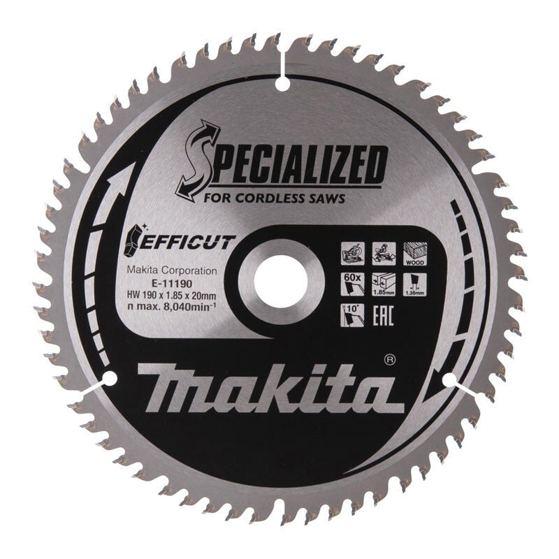 Makita - Lames carbure 'efficut' pour bois, pour scies radiales à batterie