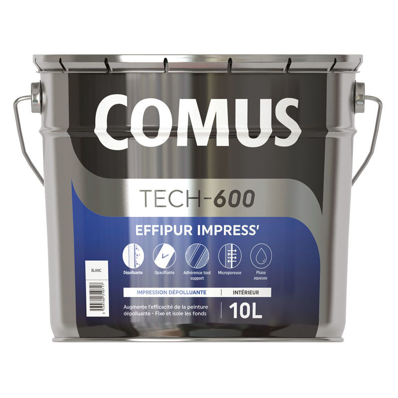 COMUS Effipur impress - 10L : sous-couche dépolluante destinée améliorer la qualité de l'air intérieur Recommandée avec les peintures mat ou